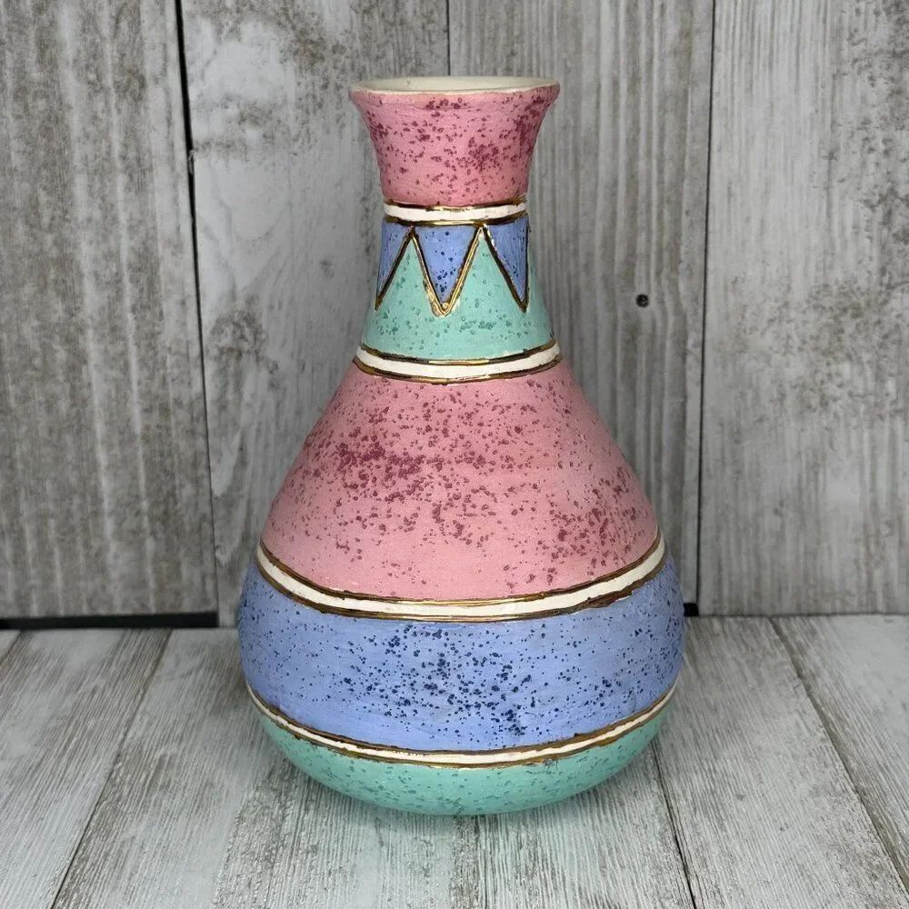 Vintage KOPA Style Native American Pottery Aztec Pastel Vase